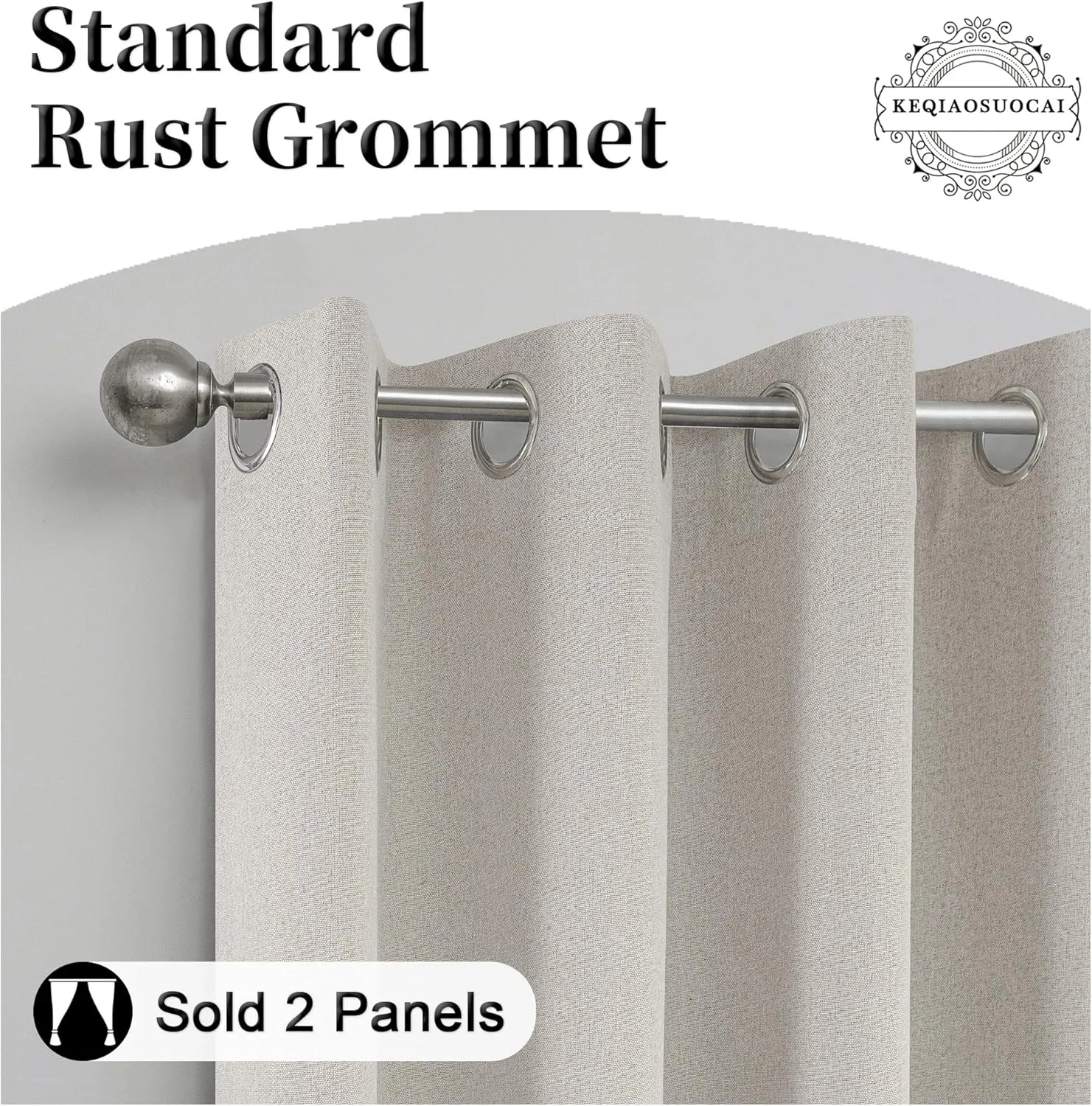 Light Beige Linen 100% Blackout Curtains 84 inch length for Bedroom Burg -2 Panels Burlap Textured Room Darkening Thermal Insulated Window Curtain Drapes for Living Room ,W 52 x L 84 Inches Long