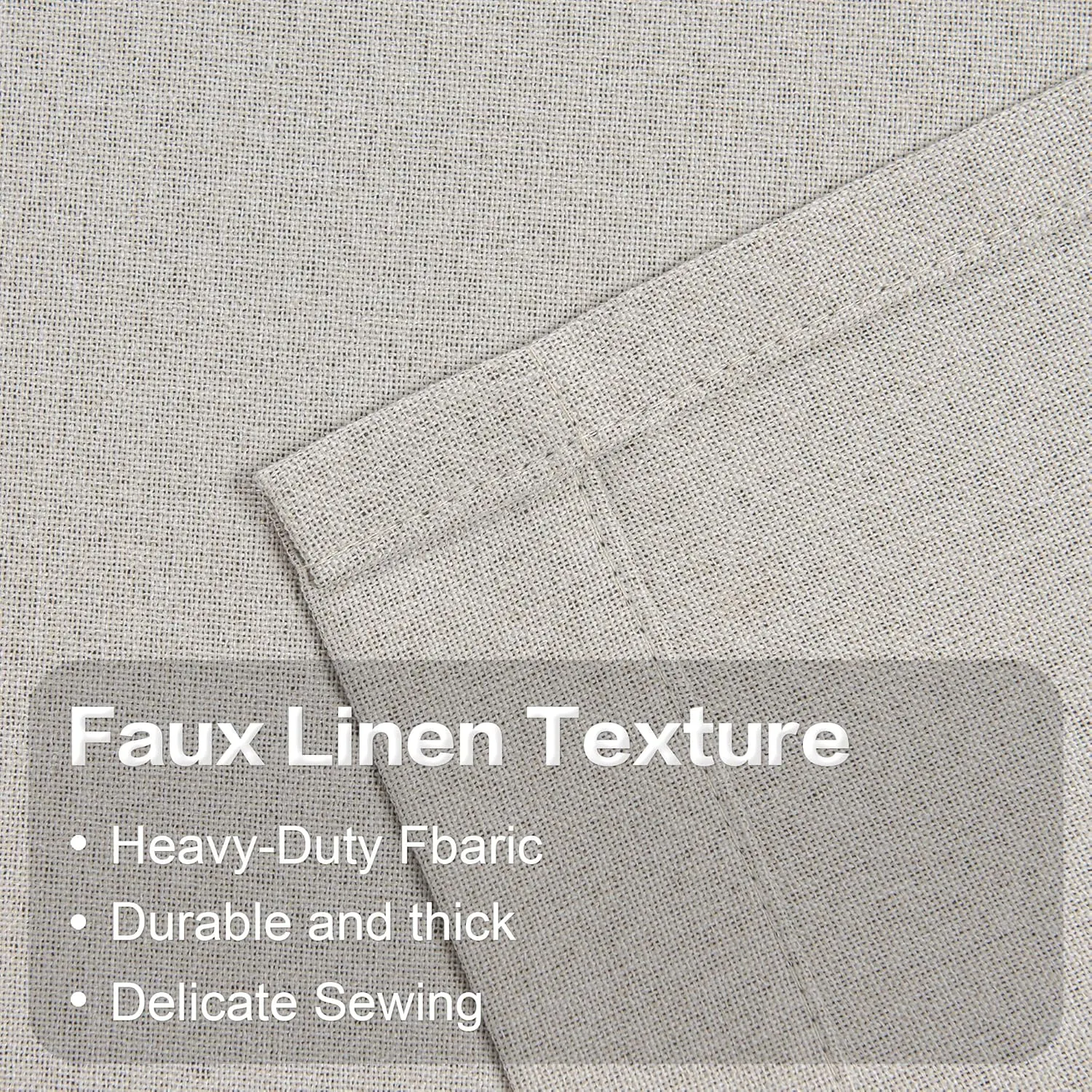 Light Beige Linen 100% Blackout Curtains 84 inch length for Bedroom Burg -2 Panels Burlap Textured Room Darkening Thermal Insulated Window Curtain Drapes for Living Room ,W 52 x L 84 Inches Long