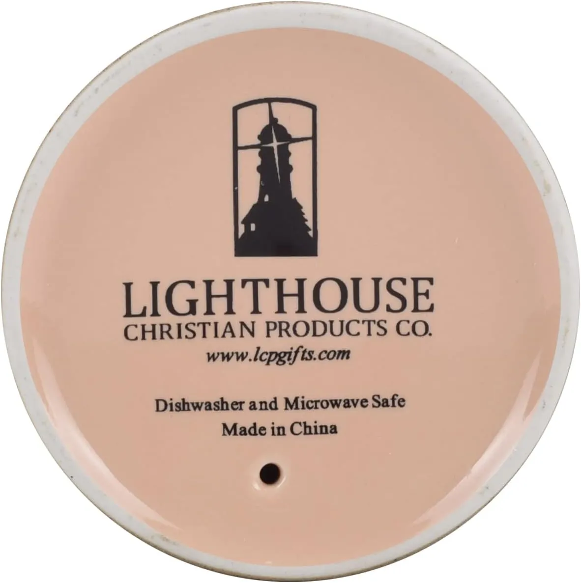 Lighthouse Christian Products Loved Textured Dipped 12 ounce Ceramic Stoneware Travel Tumbler Mug, Blush Pink