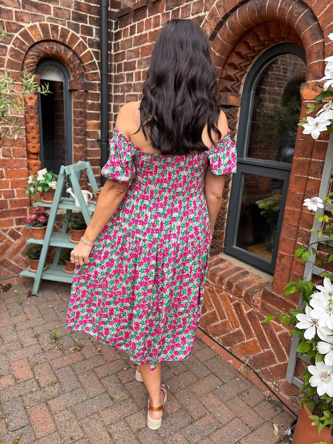 Lipstick Ditsy Floral Dress Veronica