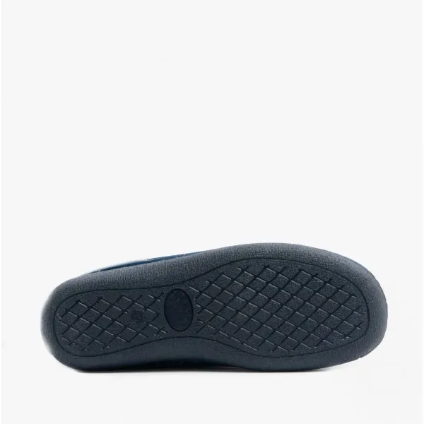 Lotus ELIZABETH Womens Velour Mule Slippers Navy