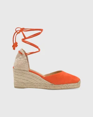 Low Carina Espadrille in Papaya Suede