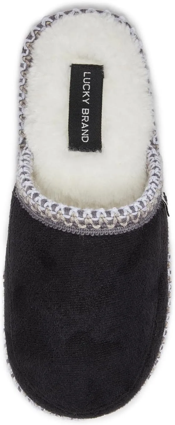 Lucky Brand Micro-Suede Memory Foam Boys Slippers - Closed Toe Plush Lined House Shoes/Kids Slippers