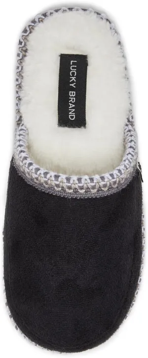 Lucky Brand Micro-Suede Memory Foam Boys Slippers - Closed Toe Plush Lined House Shoes/Kids Slippers