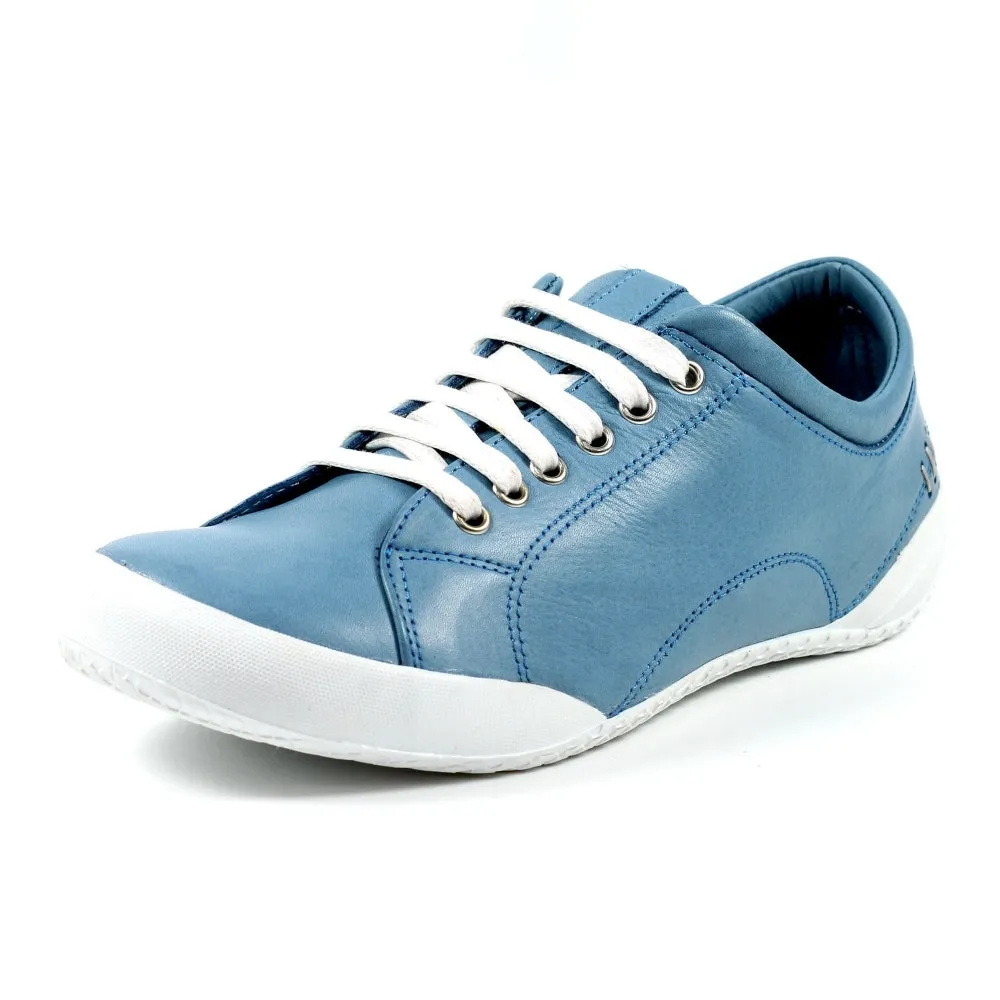 Lunar Carrick Women's Lace Leather Trainer Mid Blue