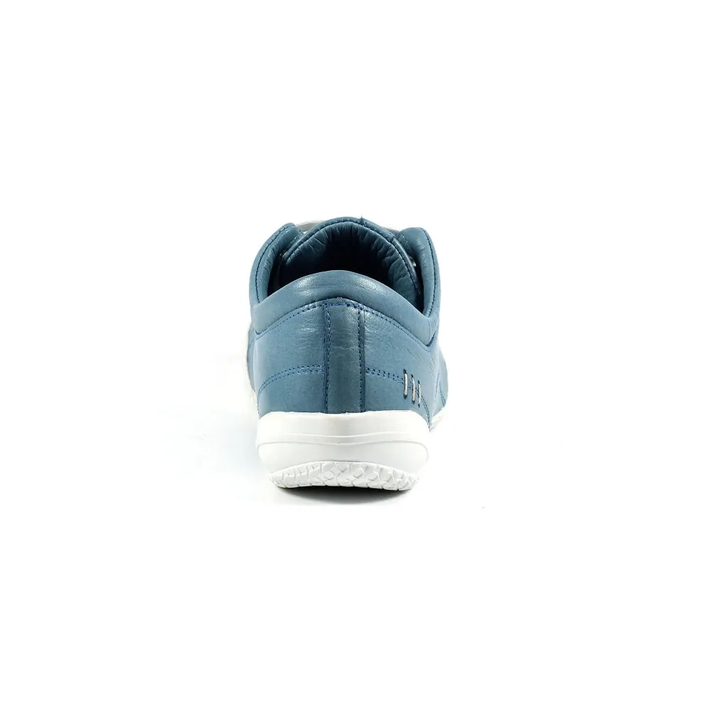 Lunar Carrick Women's Lace Leather Trainer Mid Blue