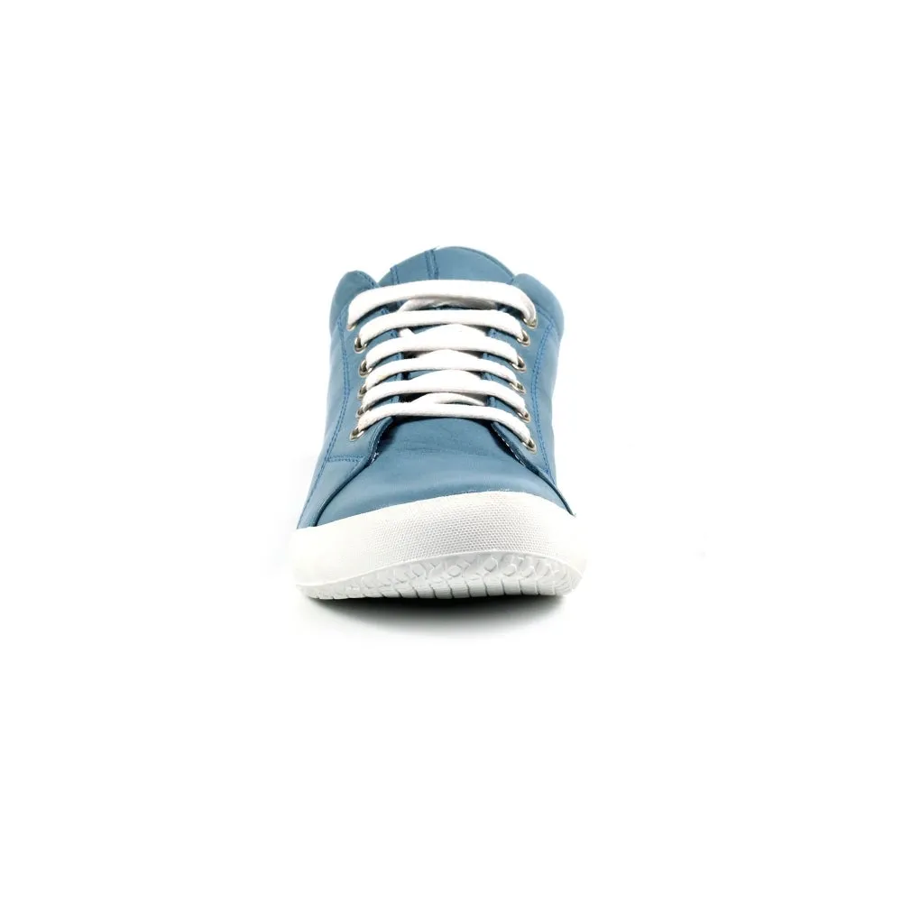 Lunar Carrick Women's Lace Leather Trainer Mid Blue