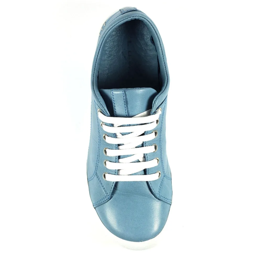 Lunar Carrick Women's Lace Leather Trainer Mid Blue