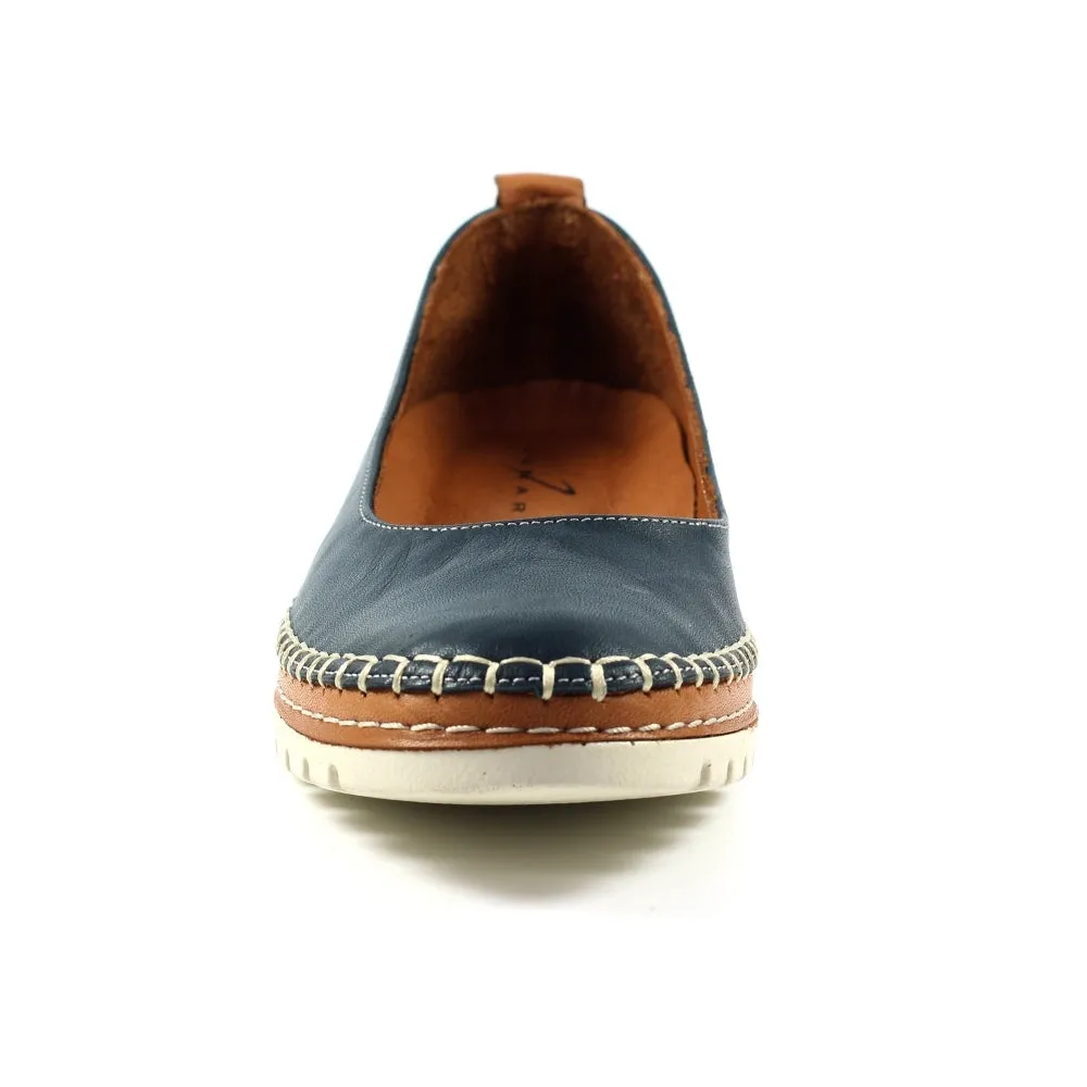 Lunar Dove Women's Slip On Leather Pump Navy