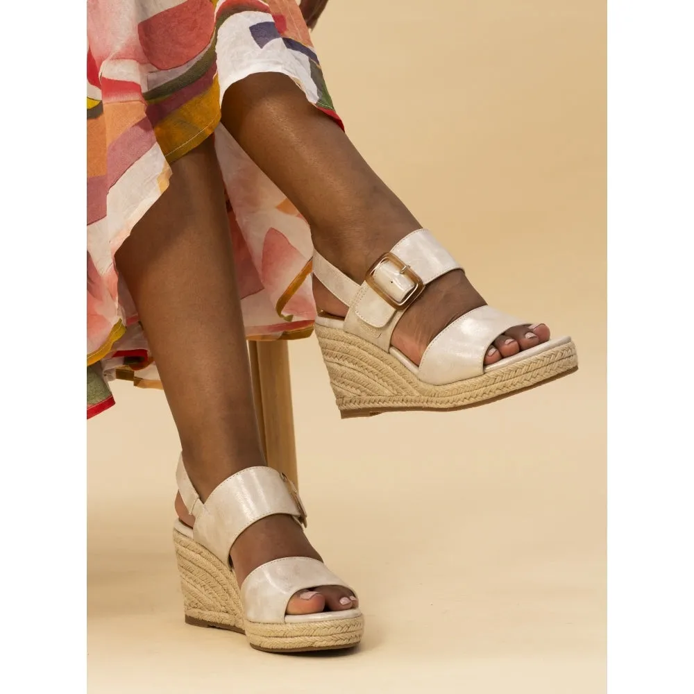 Lunar Rochester Women's Chunky Summer Wedge Espadrille Beige
