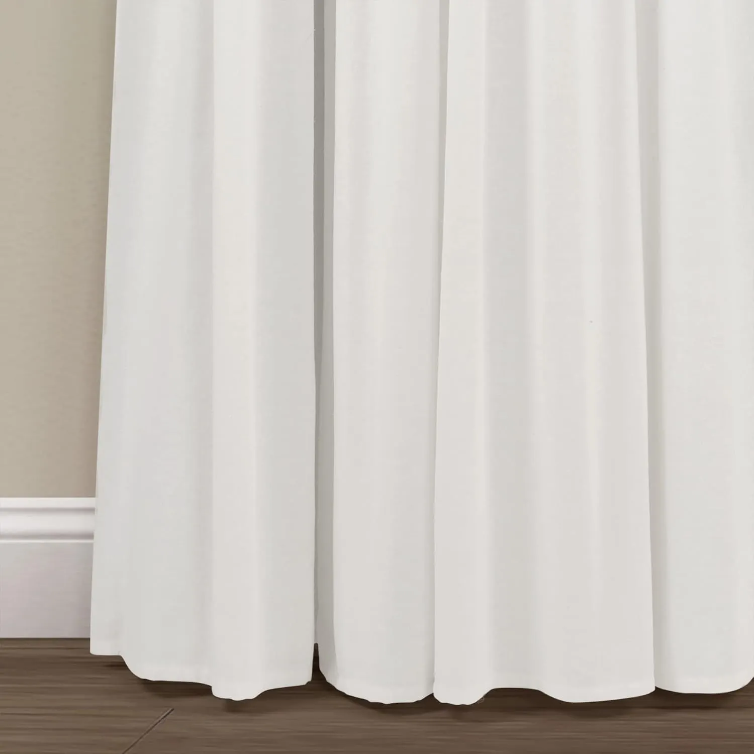 Lush Decor Linen Button 100% Blackout Window Curtain Panel, Single, 40" W x 84" L, Blue & White - Blackout Curtains - Rustic Decor - Country Farmhouse Curtains For Bedroom