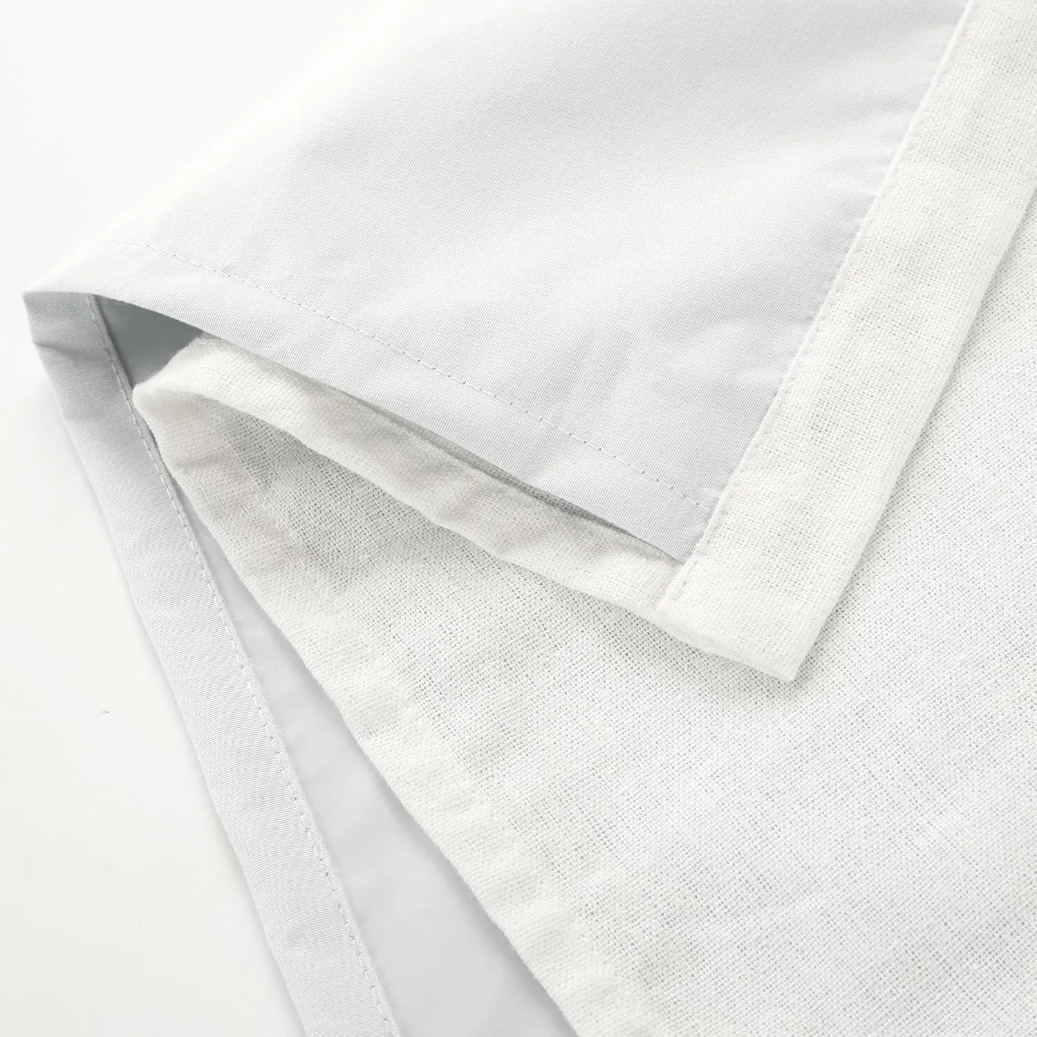 Lush Decor Linen Button 100% Blackout Window Curtain Panel, Single, 40" W x 84" L, Blue & White - Blackout Curtains - Rustic Decor - Country Farmhouse Curtains For Bedroom