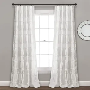 Lush Decor Nova Ruffle Window Curtain Panel Pair, 42"W x 95"L, White
