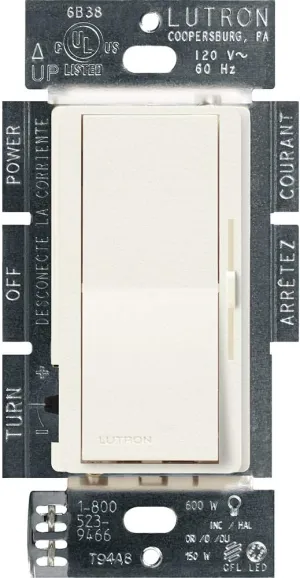 Lutron Diva LED  Dimmer Switch for Dimmable LED, Halogen and Incandescent Bulbs, 150W/Single-Pole or 3-Way, DVSCCL-153P-BI, Biscuit