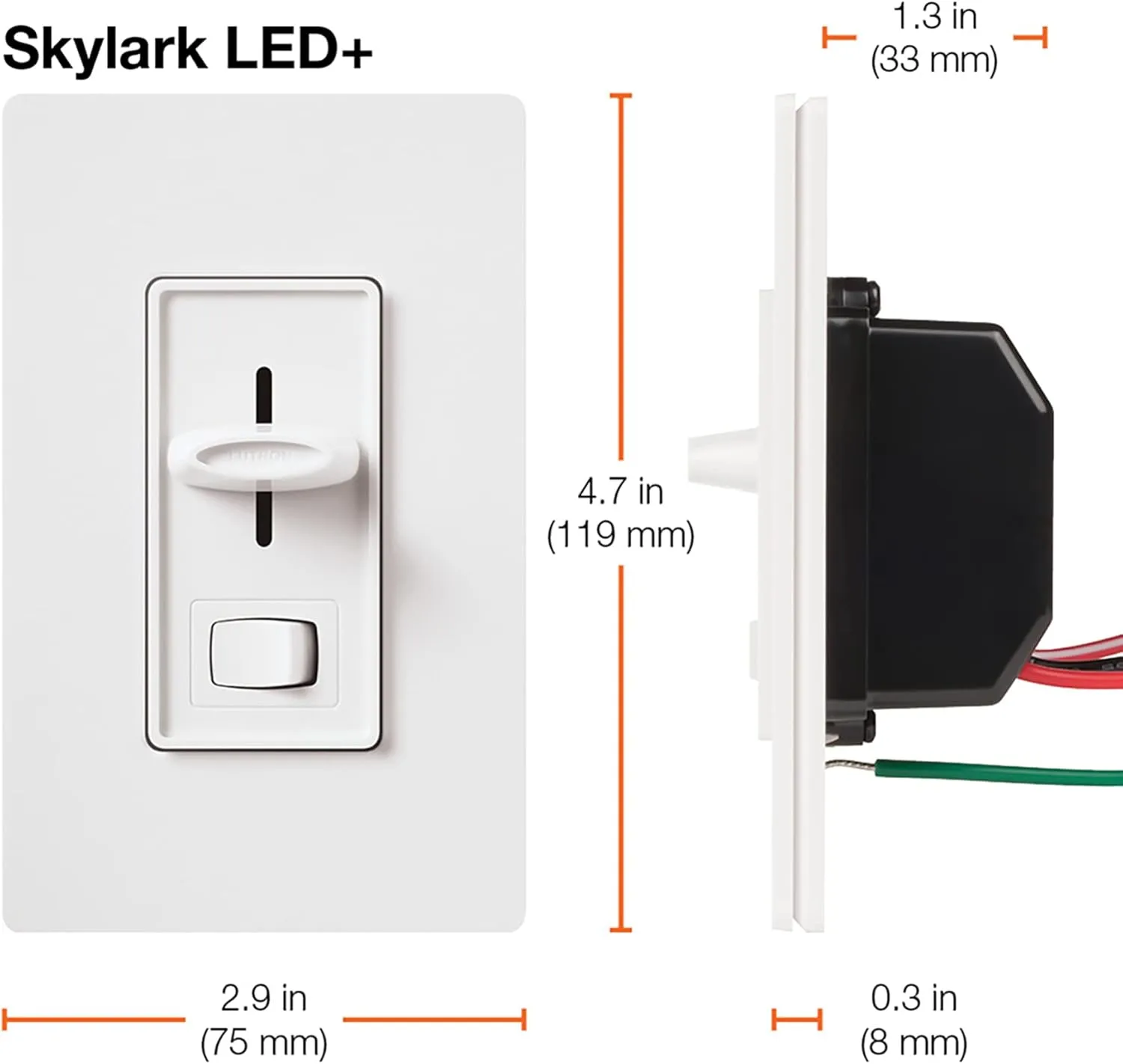Lutron Skylark LED  Dimmer Switch for Dimmable LED, Halogen and Incandescent Bulbs | 150W/Single-Pole or 3-Way | SCL-153P-AL | Almond