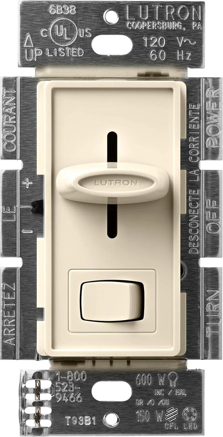 Lutron Skylark LED  Dimmer Switch for Dimmable LED, Halogen and Incandescent Bulbs | 150W/Single-Pole or 3-Way | SCL-153P-AL | Almond
