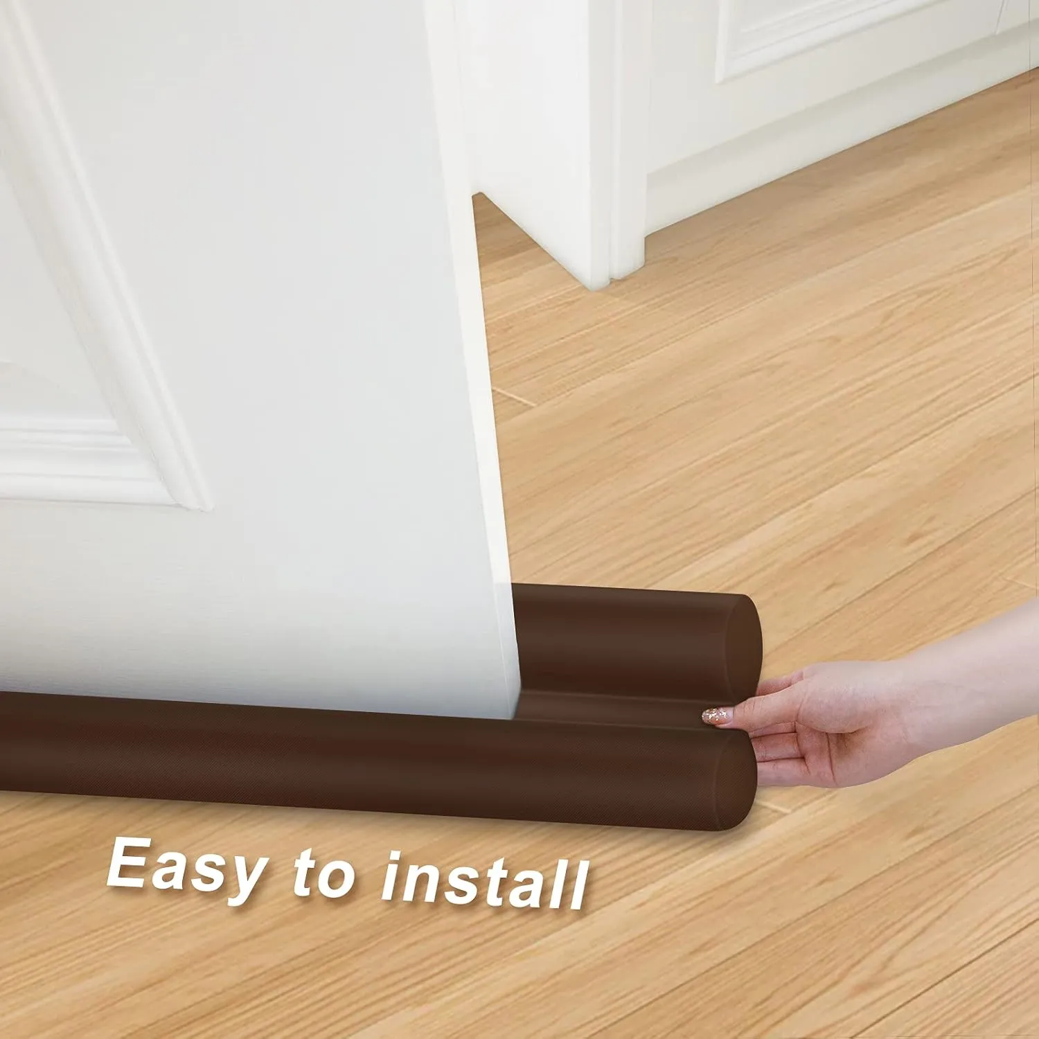 MAXTID 32" Door Draft Stopper Brown Home Essentials for New Home Door Stoppers for Bottom of Door Under Door Weather Stripping Large Door Draft Blocker