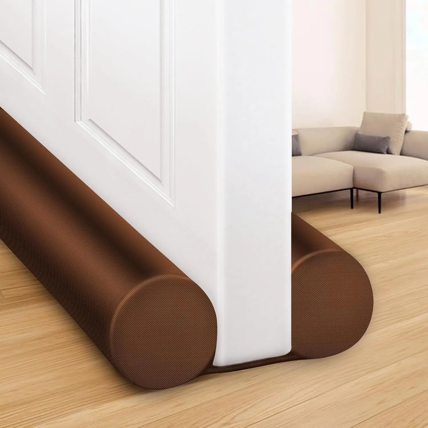 MAXTID 32" Door Draft Stopper Brown Home Essentials for New Home Door Stoppers for Bottom of Door Under Door Weather Stripping Large Door Draft Blocker