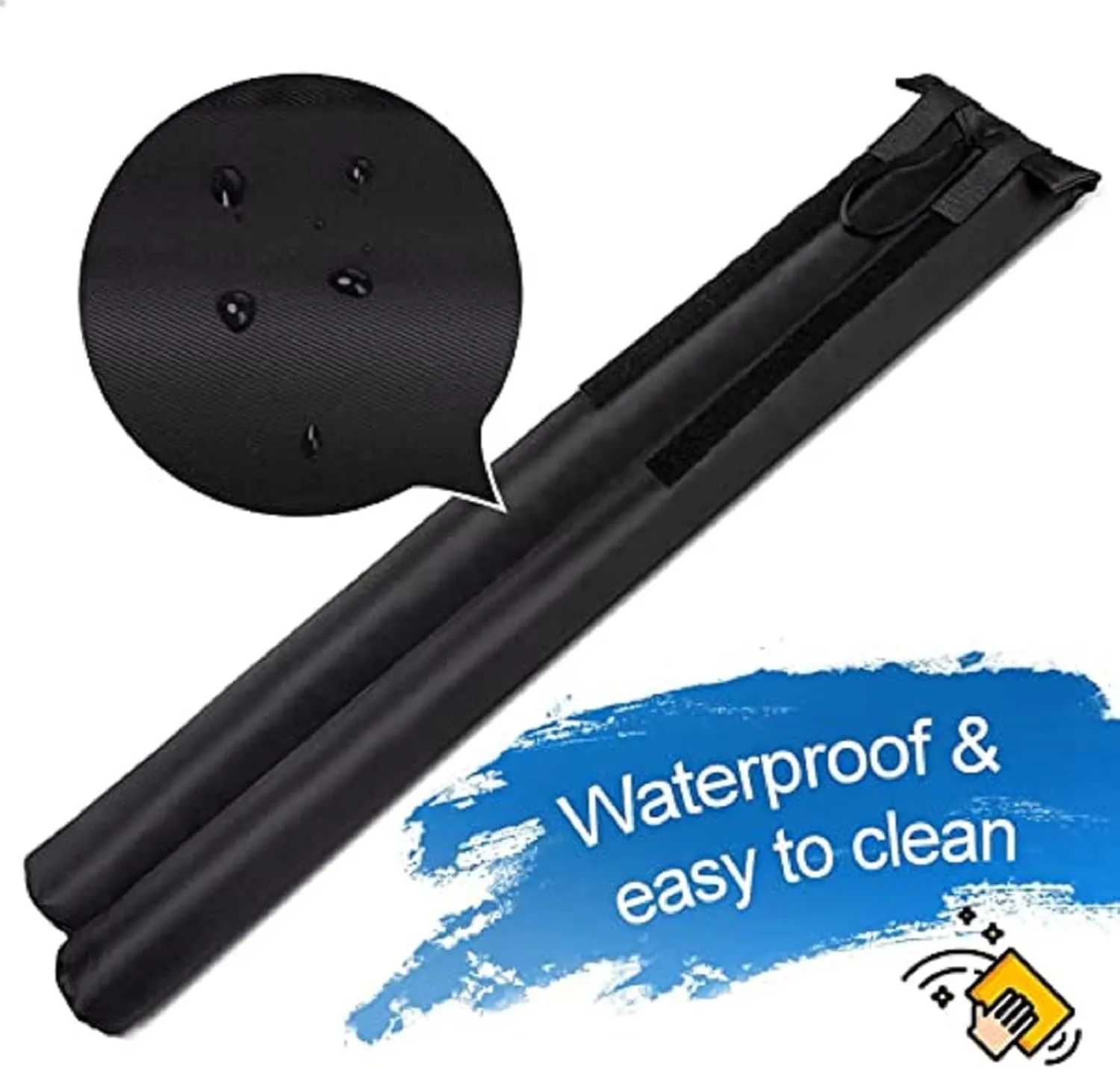 MAXTID Large Door Draft Stopper for Bottom of Doors 36” Under Door Draft Noise Blocker Black Gap Stoppers Door Draft Guard for Bottom of Doors Adjustable Door Sweep Draft Seal Home Essentials Gadgets