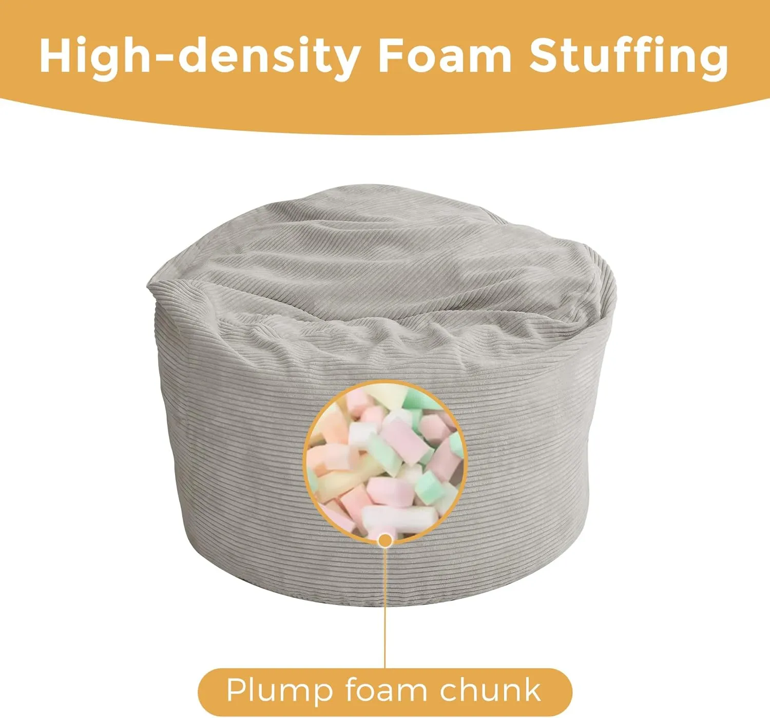 MAXYOYO Giant Bean Bag Chair Bed for Adults, Convertible Beanbag Folds from Lazy Chair to Floor Mattress Bed, Large Floor Sofa Couch, Big Sofa Bed, High-Density Foam Filling, Machine Washable