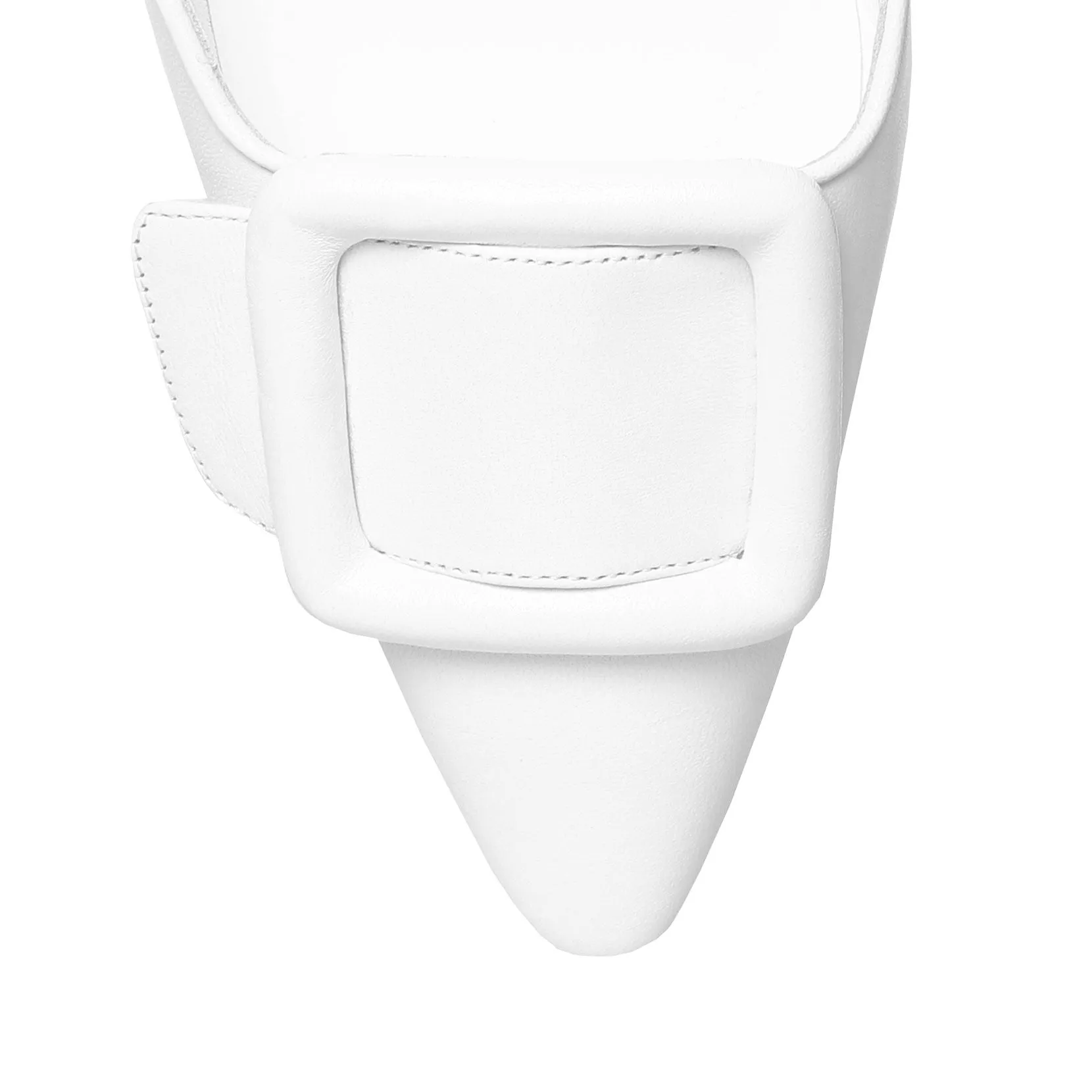 Maysale white leather pumps