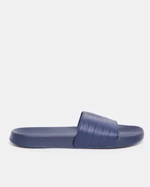 Men Navy Striped Slide