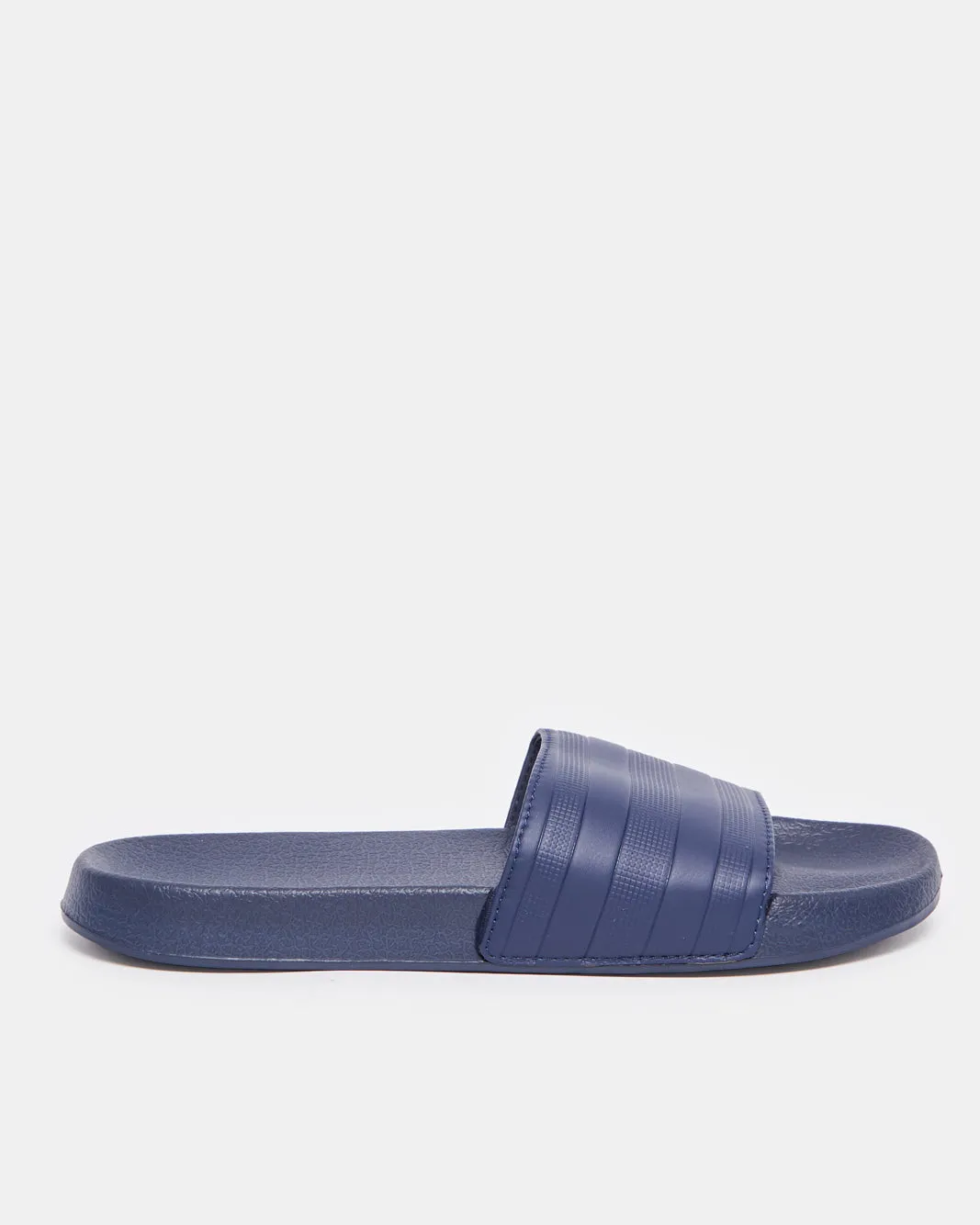 Men Navy Striped Slide