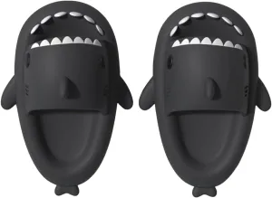 Menore Kids Shark Cloud Slides | Boys Girls Toddlers Pillow Slippers | Cute Cartoon Open Toe Sandals | Cushioned Thick Sole Shower Water Shoes Indoor & Outdoor