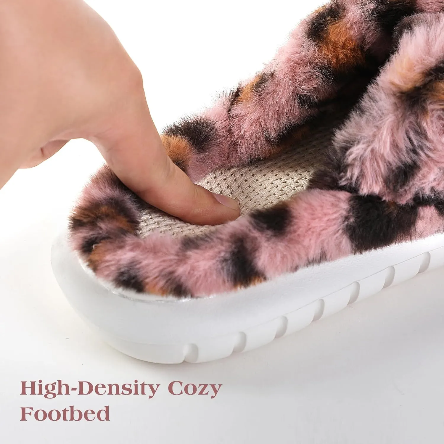 Menore Slippers for Women Crossbands House Bedroom Slides Linen Open Toe Cozy Corduroy Fuzzy Slide Sandals Indoor Outdoor Four Seasons