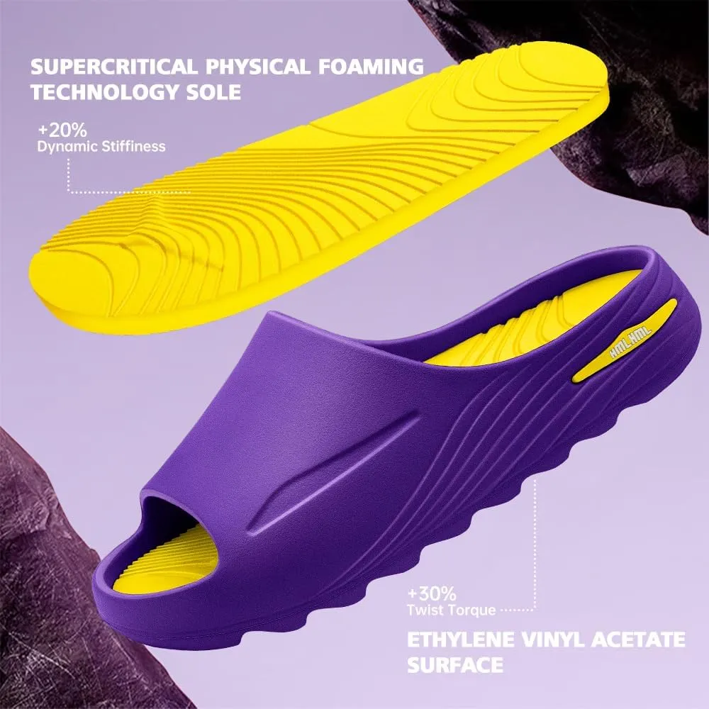 Men's Athletic Sandals Soft - tech Sports Recovery Slide Basketball Outdoor Slipper with Arch Support Plantar Fasciitis Relief
