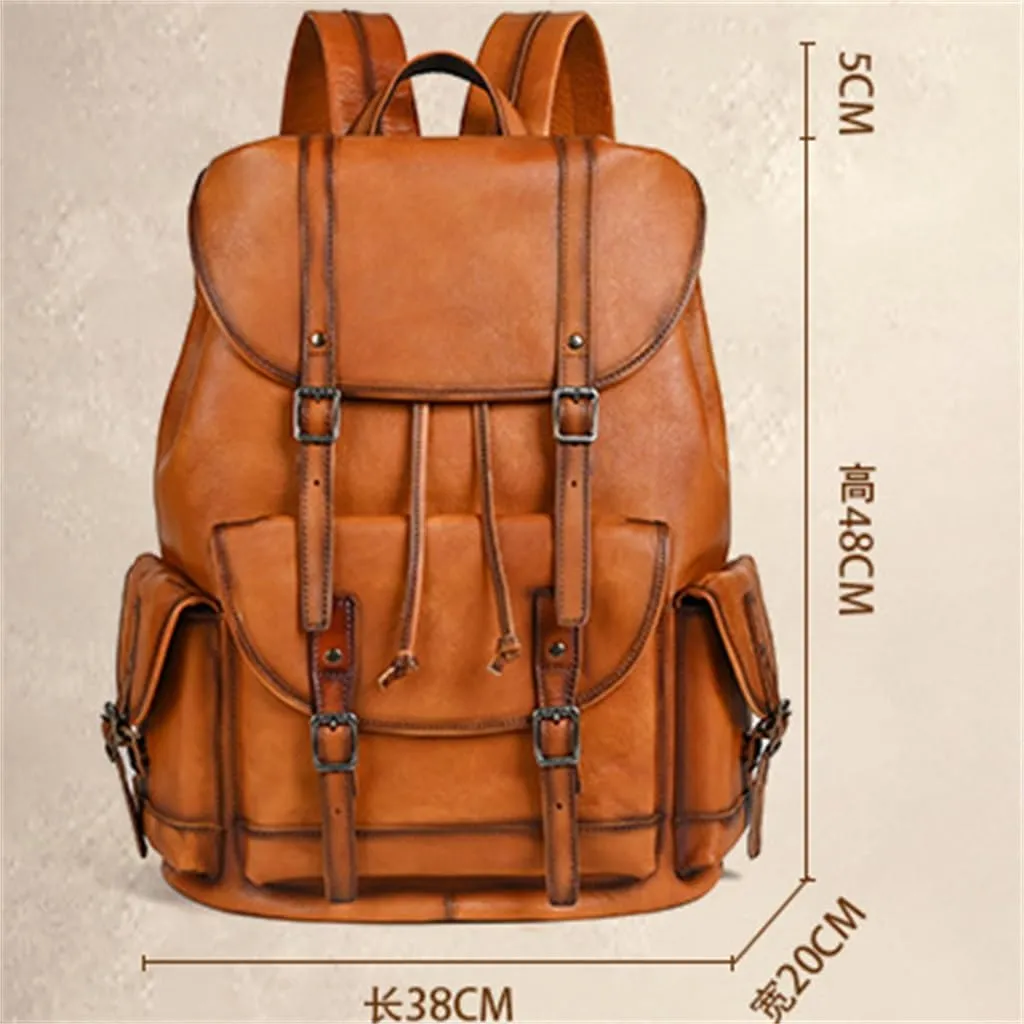 Men's Backpack Vintage Casual Shoulder Bag Business Computer Travel Bag