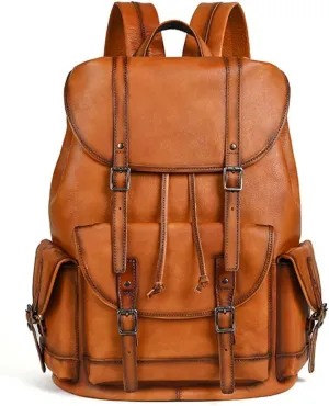 Men's Backpack Vintage Casual Shoulder Bag Business Computer Travel Bag