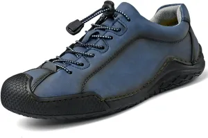 Men's Casual Driving Loafers with Elastic Band & Quick-Lace System - Slip-Resistant Outsole Shoes with Handmade Stitching Comfort Stitch Sole for Office Outdoor Activities Daily Wear