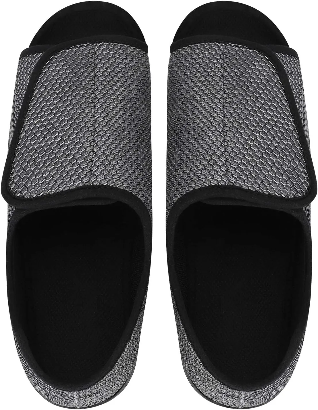 Men’s Diabetic Recovery Slippers Open Toe Wide Width Edema Shoes Adjustable Walking Shoes Memory Foam Slide Slippers Footwear for Arthritis Swollen Feet Elderly Senior Indoor Outdoor Use