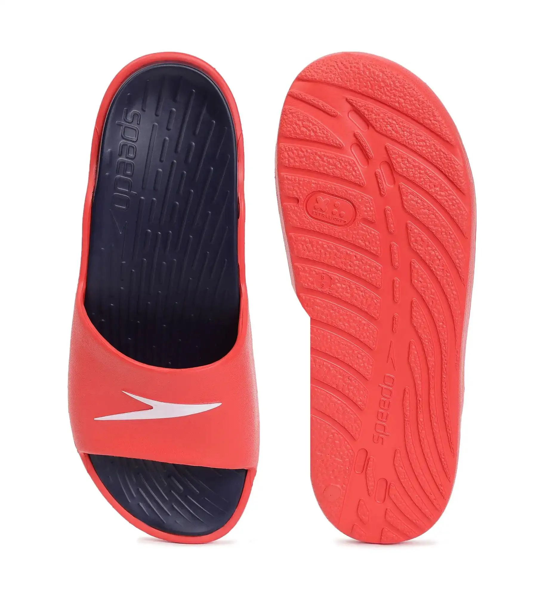 Men's Dual Colour Slides - True Navy & Fed Red