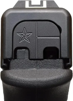 Milspin CNC Milled Slide Back Plate Compatible with Glock Gen 1-5 | Texas Flag | Stainless Steel I Made in USA (Blacked Out, Models G43 G43x G48)