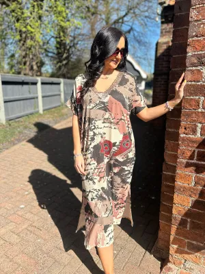 Mocha Sketch Shimmer Dress Tamsin