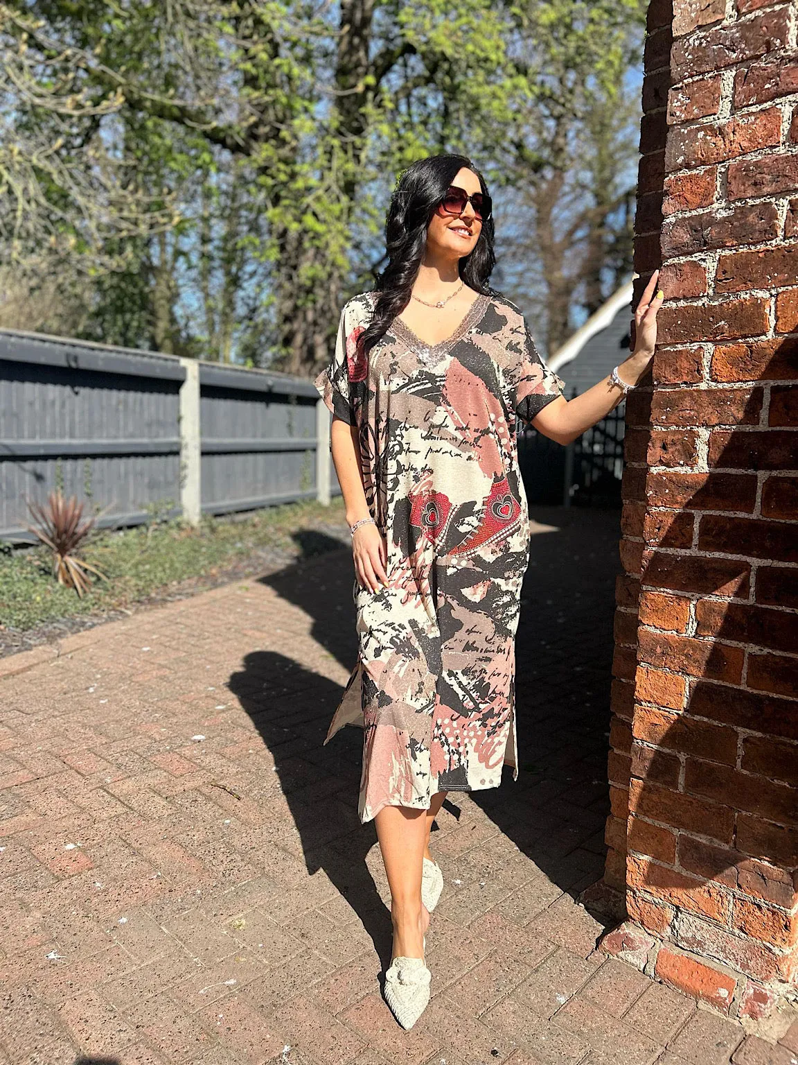 Mocha Sketch Shimmer Dress Tamsin