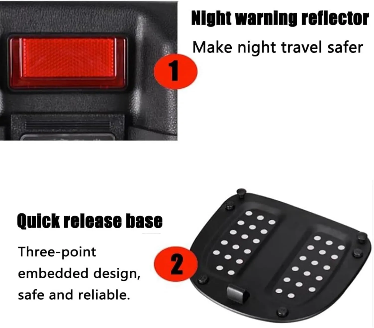 Motorcycle Trunk,Motorcycle Top Case Heavy Duty Travel Trunk for Helmet Cycling, Luggage Tail Box with Reflective Stripe, Scooter Waterproof