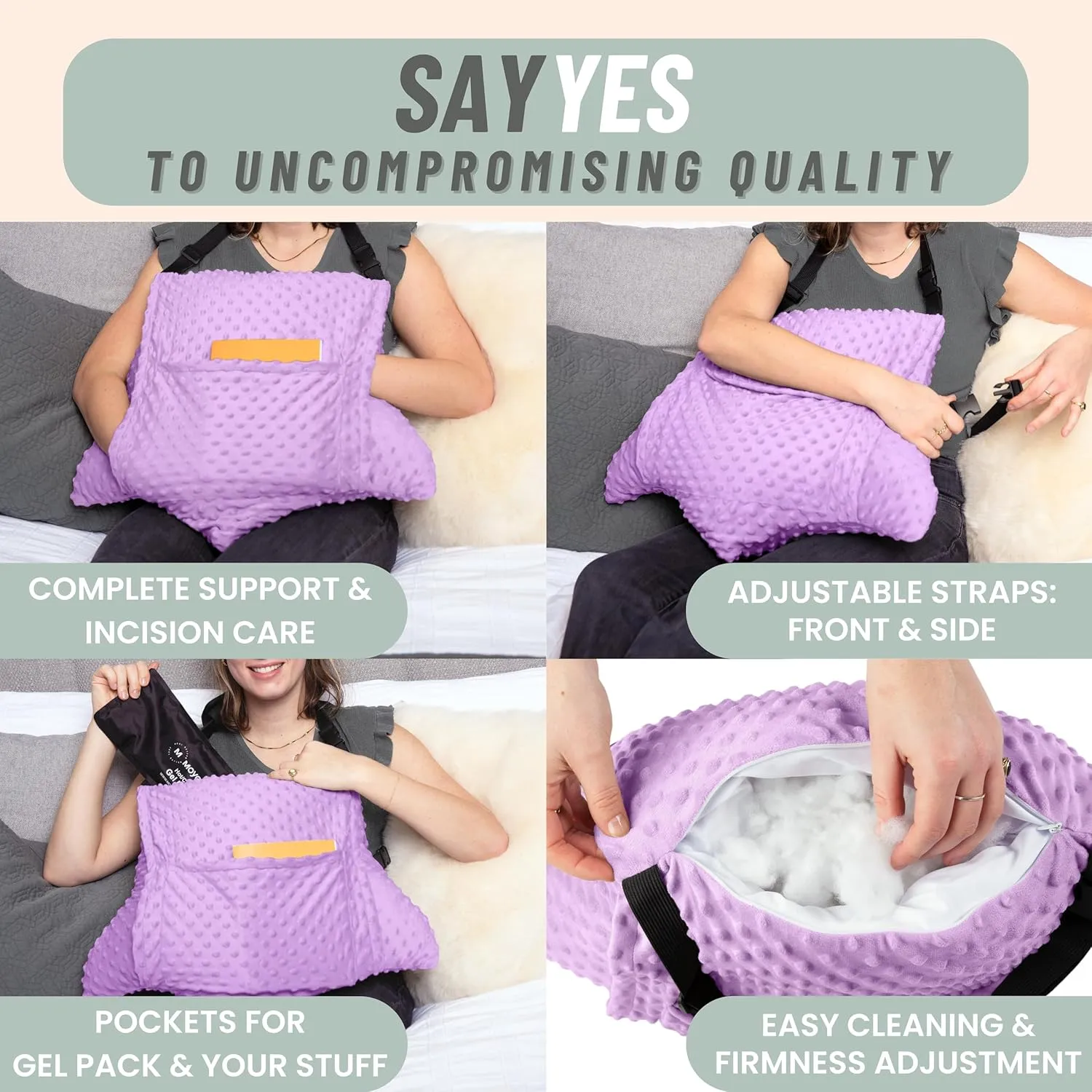 MOYOAMA Hysterectomy Pillow Post Surgery for Hysterectomy Recovery Must Haves- Surgery Pillow for Abdomen, Abdominal Pillow Post Surgery, Abdominal Surgery Recovery Pillow for Hysterectomy Gifts