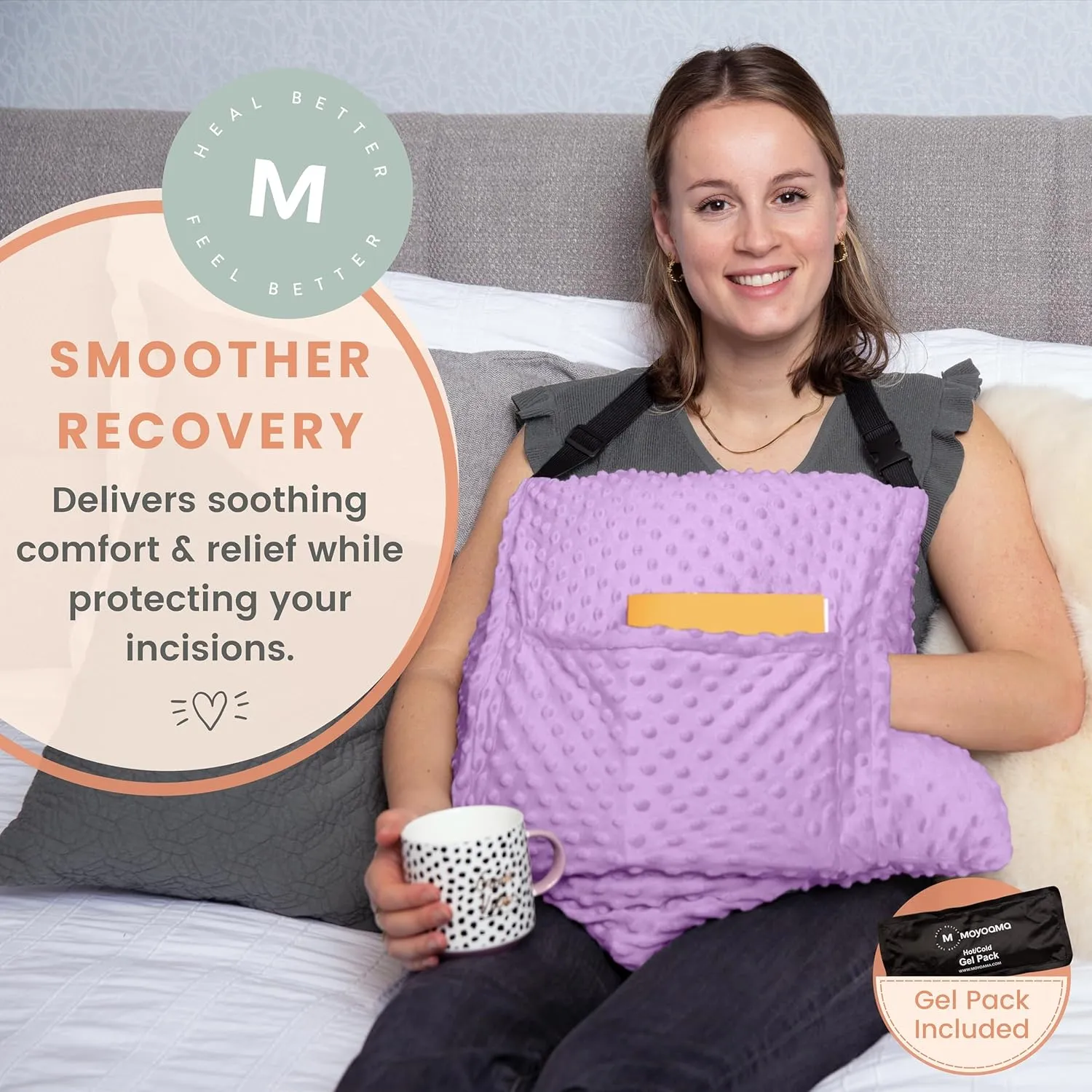 MOYOAMA Hysterectomy Pillow Post Surgery for Hysterectomy Recovery Must Haves- Surgery Pillow for Abdomen, Abdominal Pillow Post Surgery, Abdominal Surgery Recovery Pillow for Hysterectomy Gifts