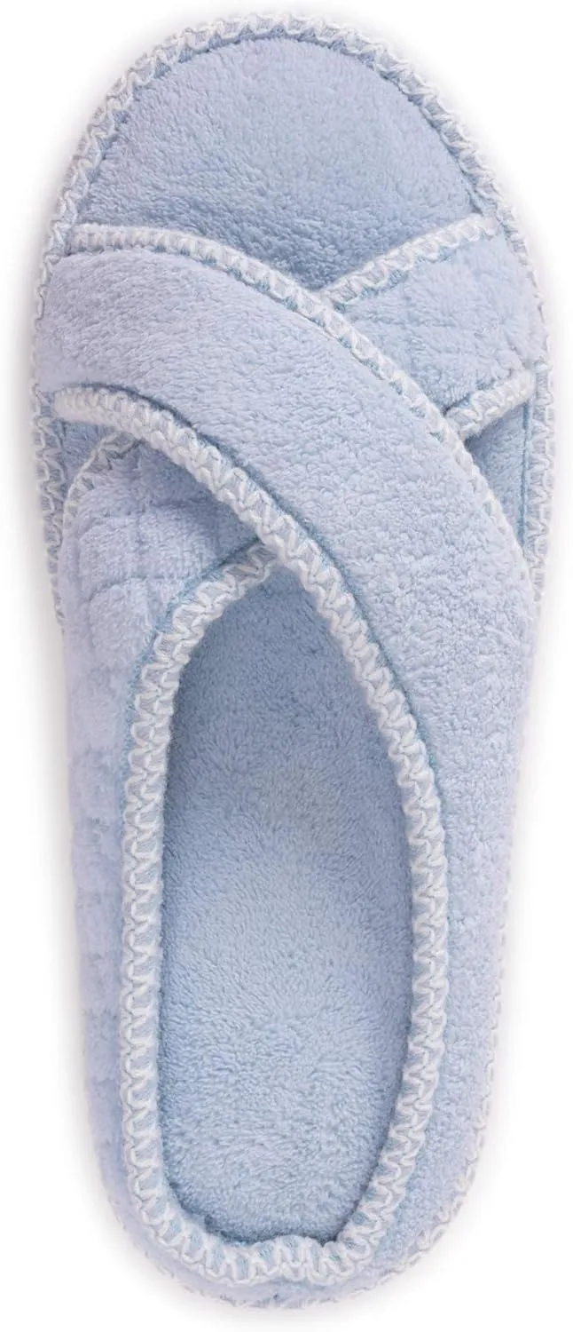 MUK LUKS Women's Ada Chenille Crossband Slippers-Daisy White