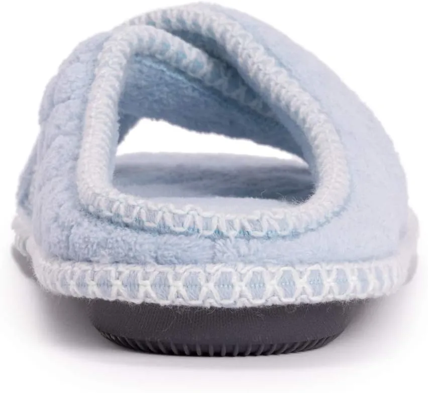 MUK LUKS Women's Ada Chenille Crossband Slippers-Daisy White