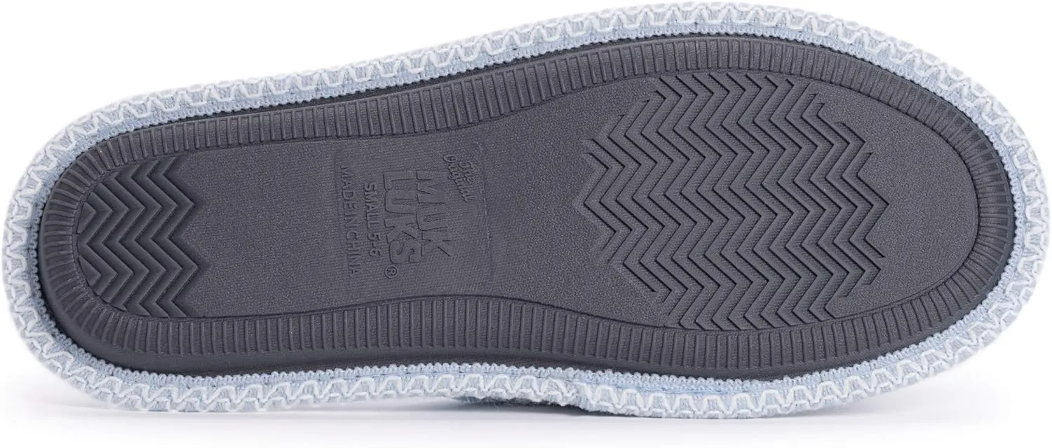 MUK LUKS Women's Ada Chenille Crossband Slippers-Daisy White