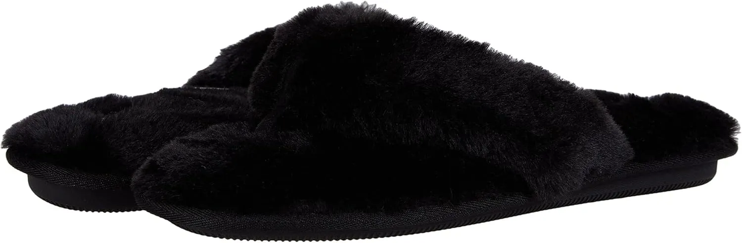 MUK LUKS Women's Maren Thong Slippers, Ebony, Small