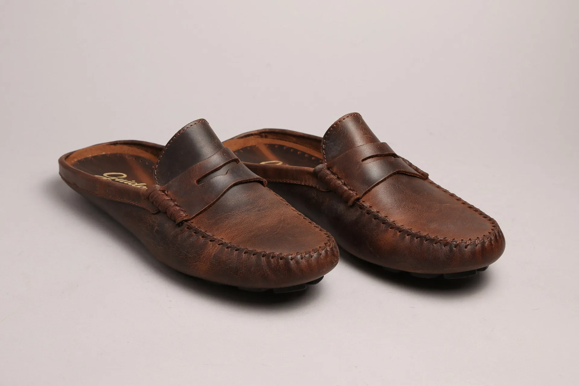 Mule with Headband Dark Brown