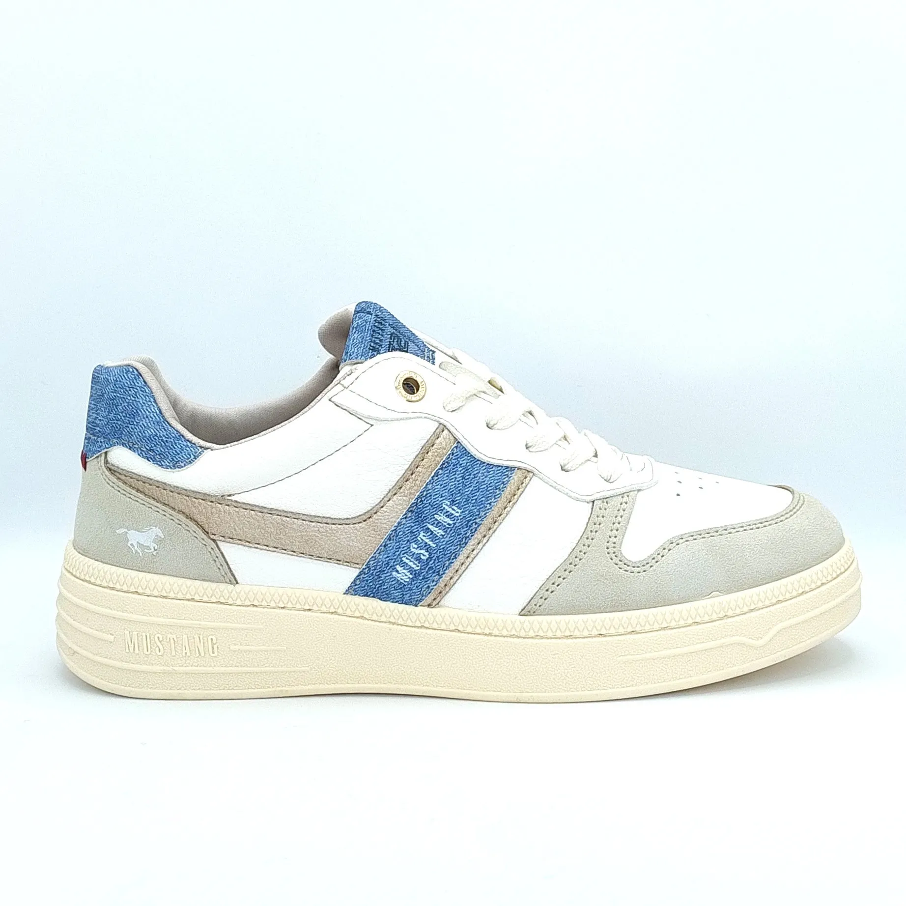 Mustang Cheyenne 1510-301-238 Women's Lace Up Padded Lightweight Fashion Trainer Ice/Blue