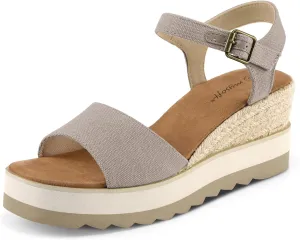 mysoft Womens Espadrille Wedge Sandals EVA Sole Platform Sandal Open Toe Ankle Strap Buckle Shoes