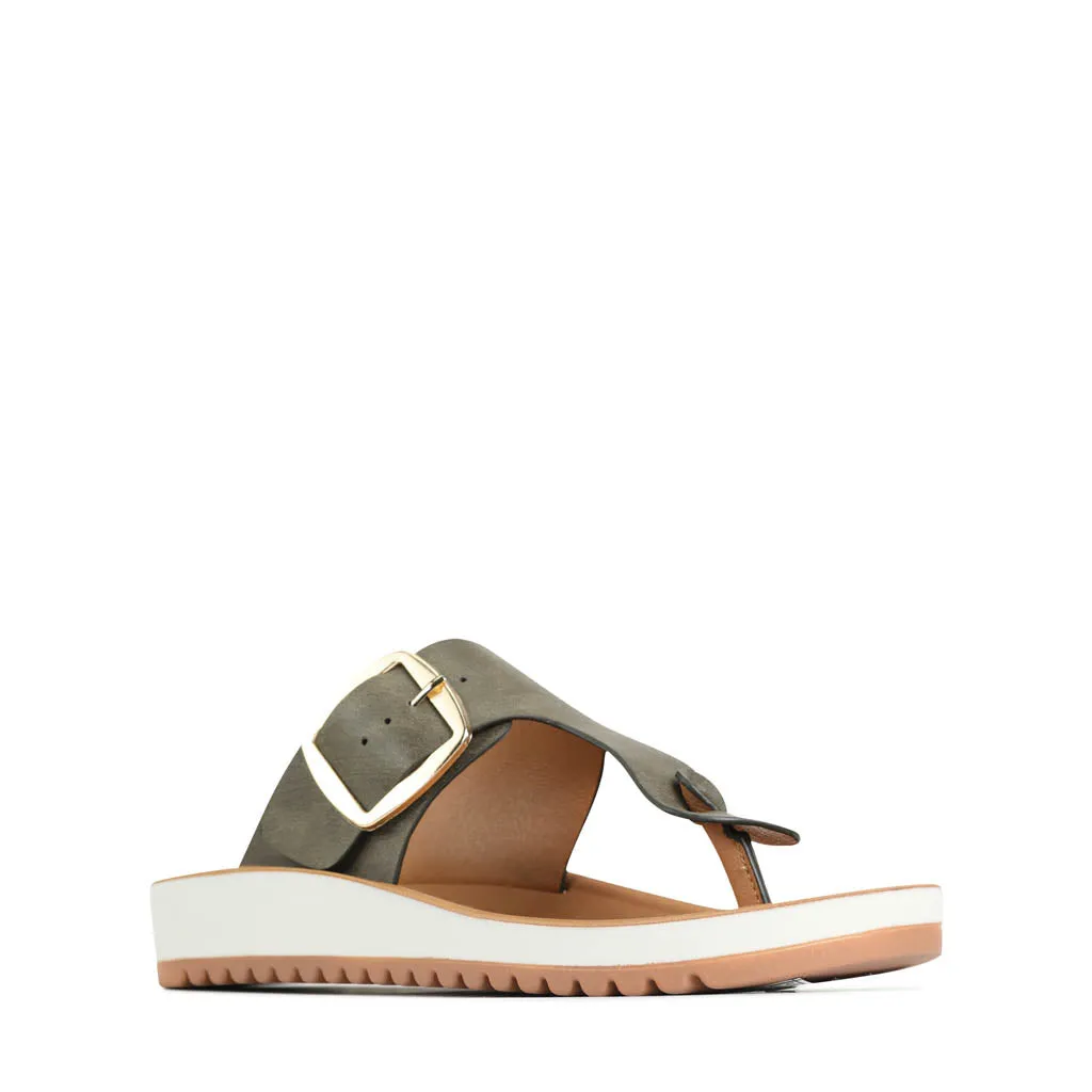 NADA BUCKLE SLIDE SANDALS