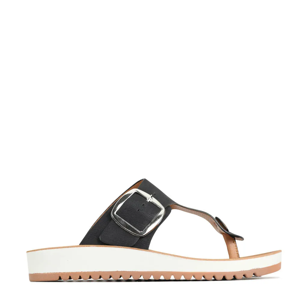 NADA BUCKLE SLIDE SANDALS